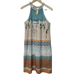 anthropologie printed v neck pleated a line dress navy blue dress for baby girl By Anthropologie Printed V-Neck Pleated A-Line Dress